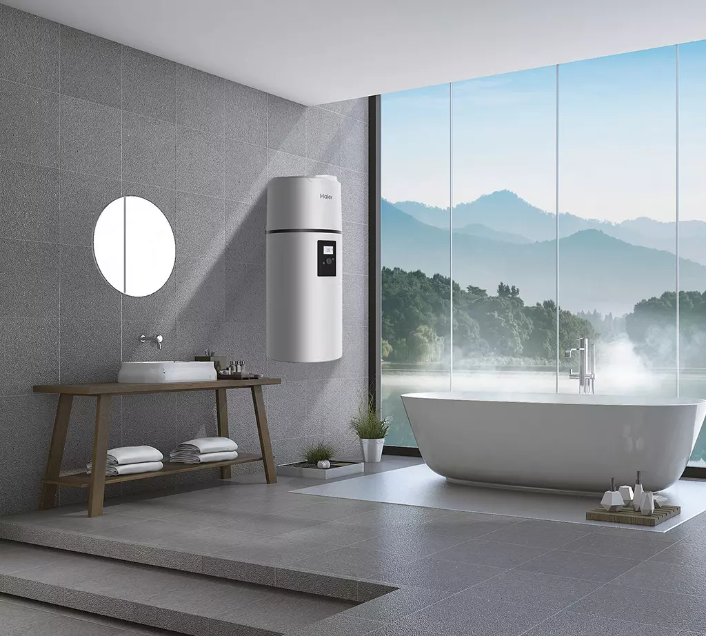 haier pompa ciepła aqua m8 w łazience